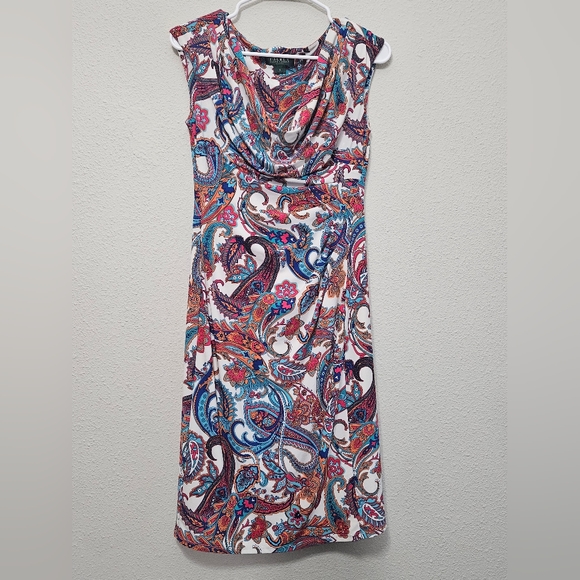 Lauren Ralph Lauren Dresses & Skirts - Lauren ralph lauren 6 sleeveless paisley floral sheath cowl neck midi dress